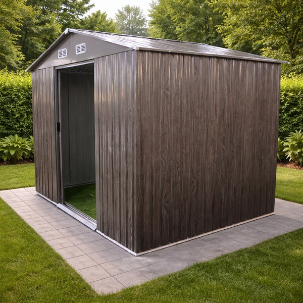 Zahradní domek BestBerg BBSH-608WT / 5,3 m² / 205 x 257 x 202 cm / dekor tmavé dřevo/taupe