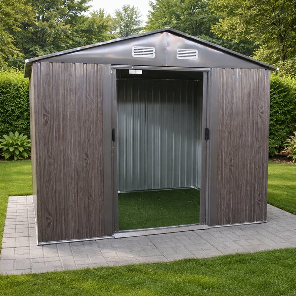 Zahradní domek BestBerg BBSH-608WT / 5,3 m² / 205 x 257 x 202 cm / dekor tmavé dřevo/taupe