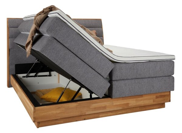 Postel boxspring s úložným prostorem KARISSA 2 dub masiv plocha spaní 180x200