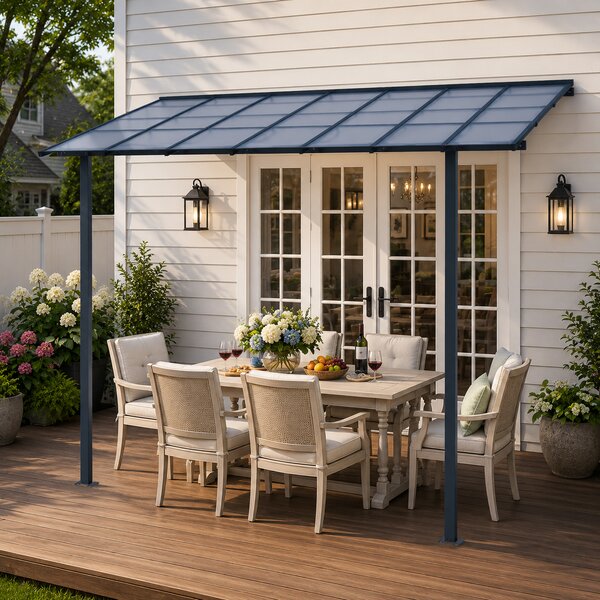 Luxusní zahradní pergola BestBerg PZ-KM1410 / 427 x 313 x 253 cm / antracit/šedá