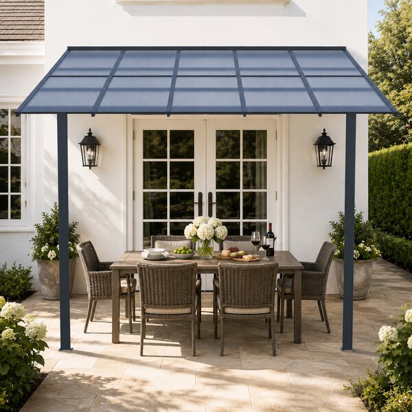 Luxusní zahradní pergola BestBerg PZ-KM1010 / 305 x 313 x 253 cm / antracit/šedá