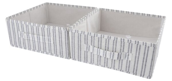 Sinsay - Skládací úložné boxy s pruhy 2 pack - šedá