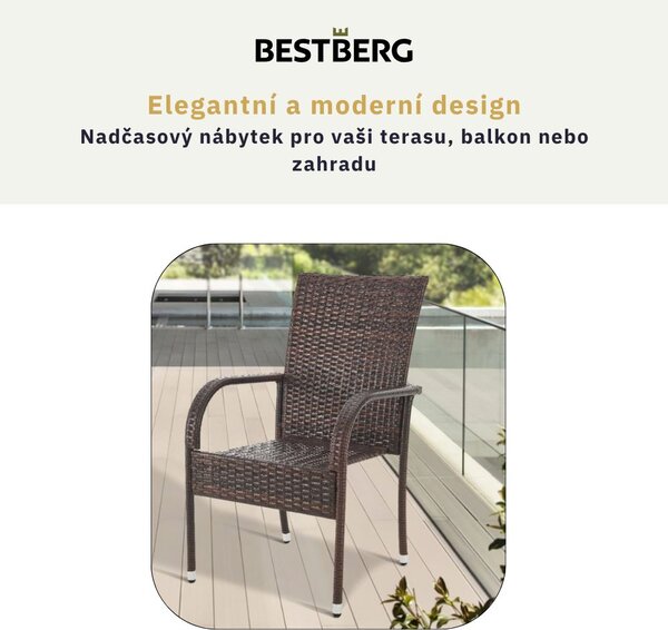 Sada dvou ratanových křesel BestBerg Hayti BBRF-1778BR / 2 ks / hnědá