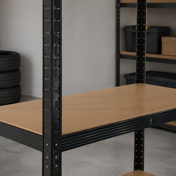 Kovový regál BestBerg BBMS-30B / 120 x 180 x 45 cm / 5 polic / černá/hnědá