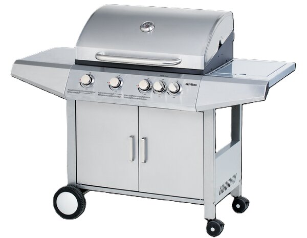 Plynový gril BestBerg BBBQ-24ST / 5 hořáků / 15,75 kW / stříbrná