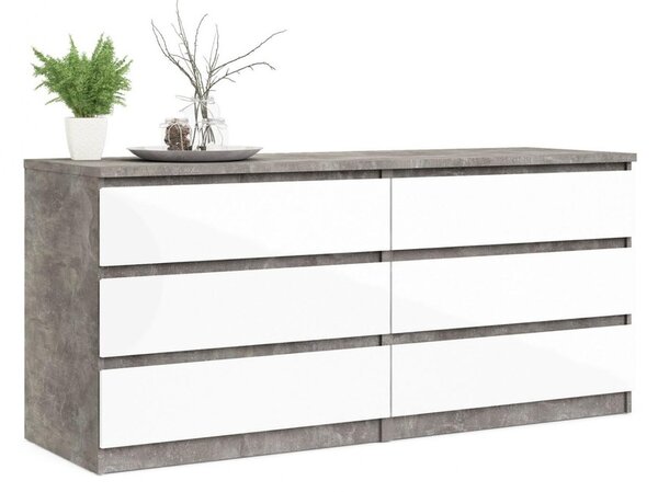 Tvilum Komoda Simplicitous I beton/bílá lesk