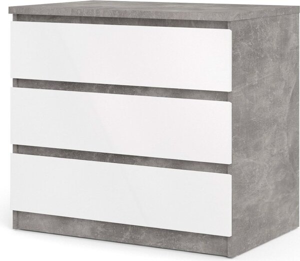 Tvilum Komoda Simplicitous III beton/bílá lesk