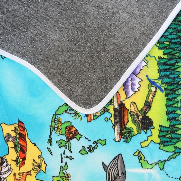 Breno Kusový koberec World Map, 76,5x117 cm, Vícebarevné/Modrá