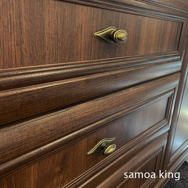 KORA s | šatní skříň KS1 se zásuvkami a šatní tyčí | 88 cm | samoa king