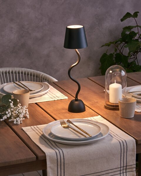 LED bezdrátová stolní lampa VOUGA se stmívačem Kov Černá