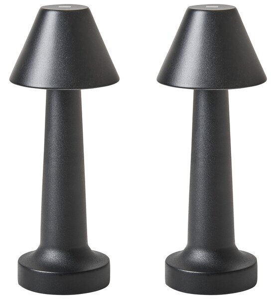Sada 2 LED bezdrátových stolních lamp JOANES se stmívačem Kov Černá