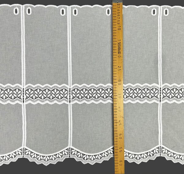 Vitrážková voálová záclona 45228 GA - výška 40,60 cm, metráž
