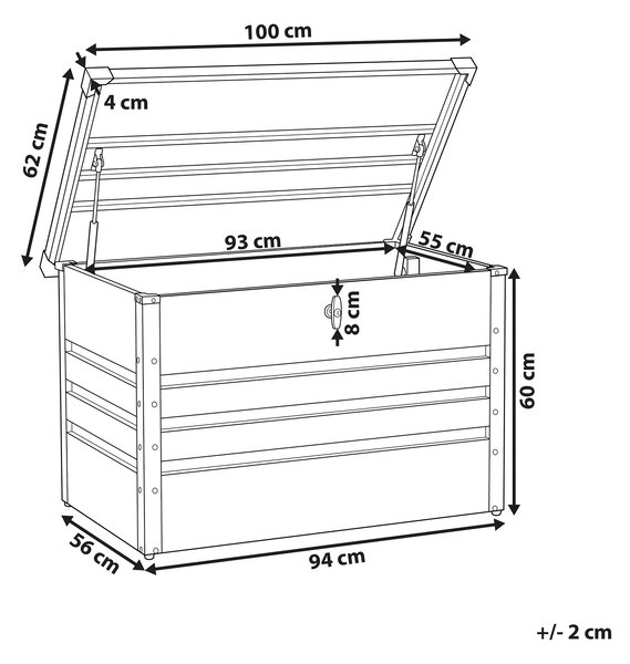 Úložný box CEBROSA 100 cm 62 cm Grafitově šedá
