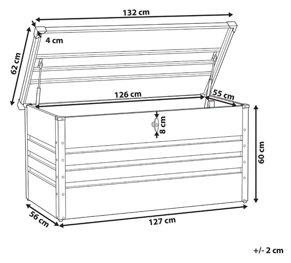 Úložný box CEBROSA 132 cm 62 cm Světle šedá