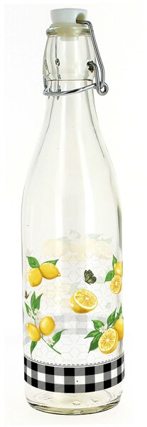 Skleněná láhev s patentním uzávěrem TORO 1l citron