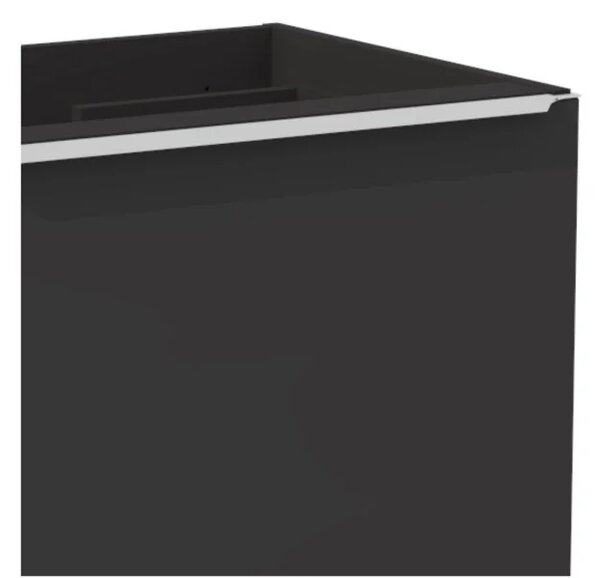 Comad Koupelnová sestava SantaFe s deskou, umyvadly, zrcadlem a skříňkami 140 cm černá