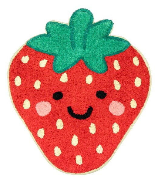 Červený bavlněný dětský koberec 60x52 cm Strawberry – Sass & Belle