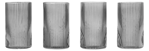 FERM LIVING Skleničky Ripple Verrines, Smoked Grey, sada 4 kusů