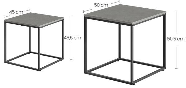 Sada 2ks konferenčních stolků QUADRO, šedé