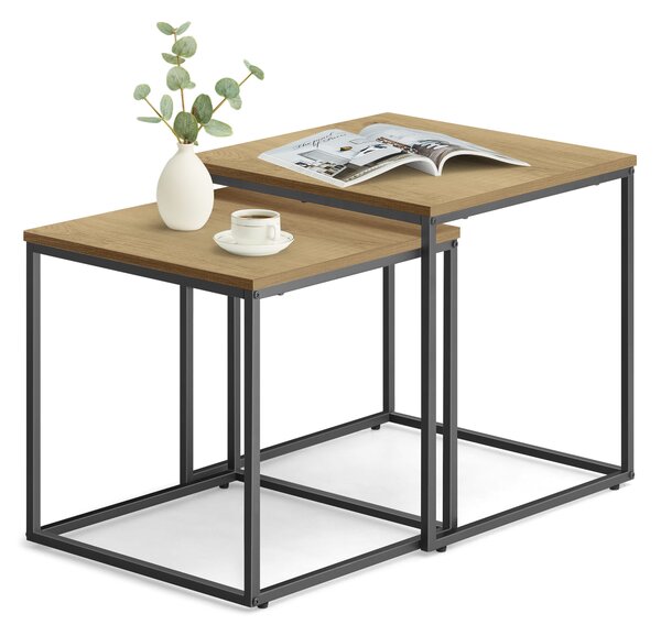 Sada 2ks konferenčních stolků QUADRO, dekor dub