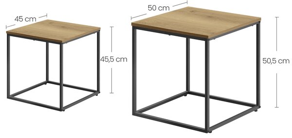 Sada 2ks konferenčních stolků QUADRO, dekor dub