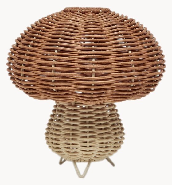 Ručně vyrobená přenosná stolní lampa z ratanu Mushroom