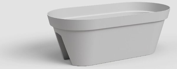 Truhlík CAPRI, na zábradlí, 60 cm, plast, světle šedá