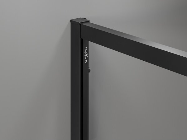 Mexen Exo, posuvná sprchová kabina, dveře 80 cm + boční stěna 80 cm, transparentní sklo, černá, 8153-080-080-70-00