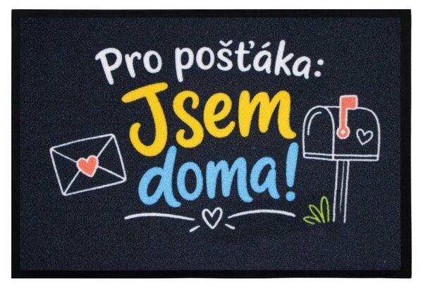 Mercury Flooring, Rohožka Pro pošťáka jsem doma 40x60 cm - na ven i na doma, 40x60, černá