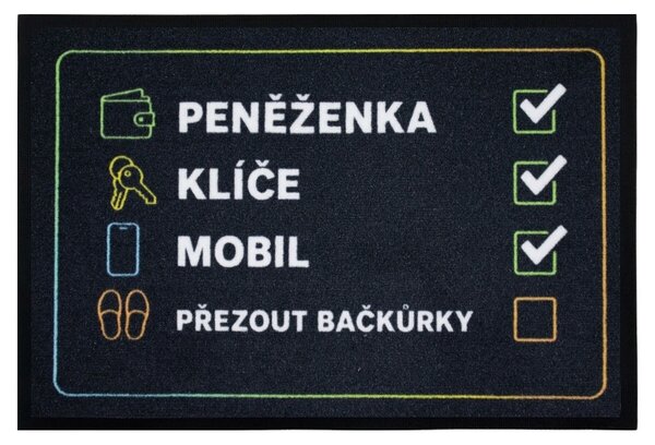 Mercury Flooring, Rohožka Checklist 40x60 cm - na ven i na doma, 40x60, černá