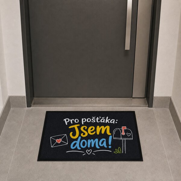Mercury Flooring, Rohožka Pro pošťáka jsem doma 40x60 cm - na ven i na doma, 40x60, černá