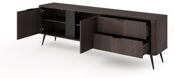TV stolek Edrin 195 cm se zásuvkami - dub dunin / černá