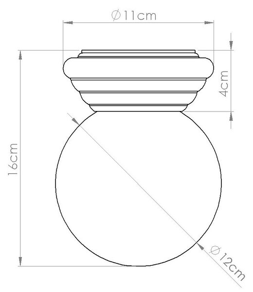 Béžové keramické stropní svítidlo se skleněným stínidlem ø 12 cm Farsa – Sollux