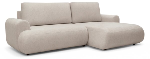 Rohová pohovka Lotulis Mini s rozkladem pravostranná - krémová hydrofobní tkanina Blur 01