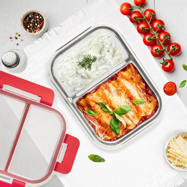 Orion Skleněná dělená zapékací miska, krabička na oběd a svačiny, 500+800ml
