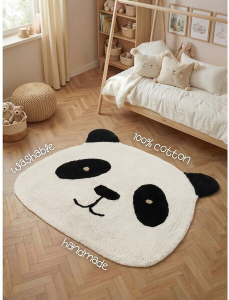 Černý/krémový pratelný/ručně tkaný bavlněný dětský koberec 103x120 cm Snuggle Patsy – Hanse Home