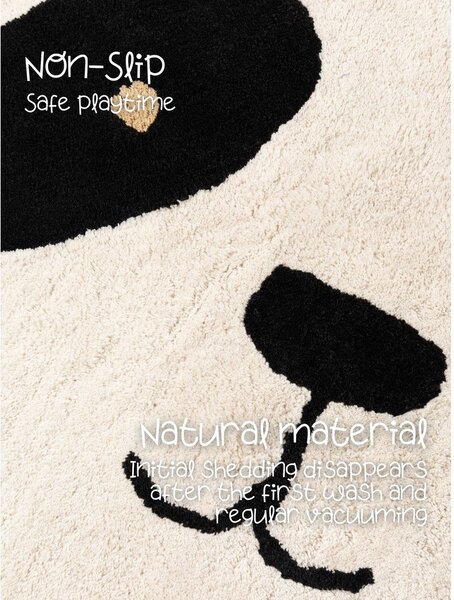 Černý/krémový pratelný/ručně tkaný bavlněný dětský koberec 103x120 cm Snuggle Patsy – Hanse Home