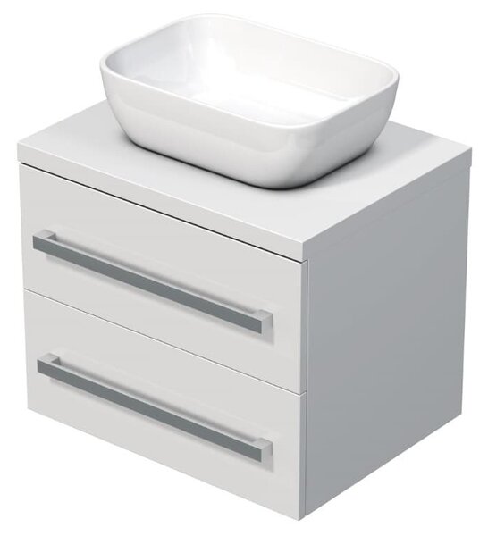 Koupelnová skříňka s krycí deskou Naturel Cube Way 60x53x46 cm bílá lesk CUBE461603BI45