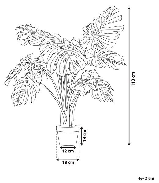 Umělá rostlina MONSTERA PLANT 113 cm Zelená
