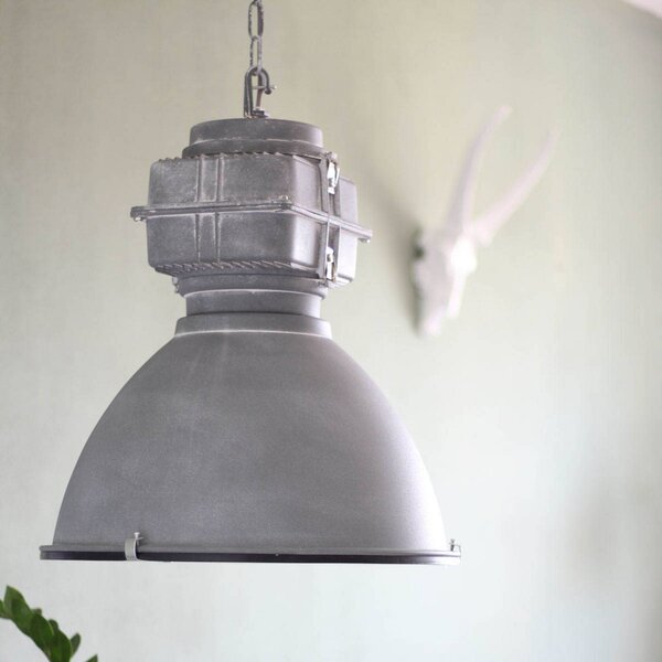 Steinhauer Závěsné svítidlo Mexlite Densi, šedá barva, Ø 47 cm, kov, stmívatelný, Hliník / šedá / zinek, Obývací pokoj / jídelna, kov, Industriální design