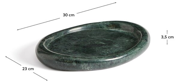 Kave Home Zelený mramorový tác Lenorel 30 x 23 cm