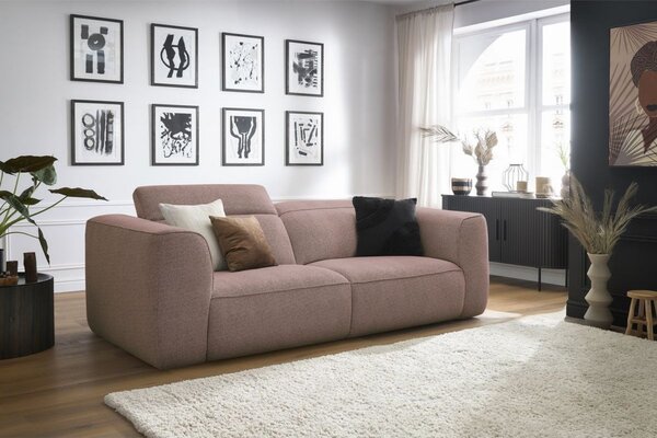 -25 % Dny MOMENTI– Bobochic Paris Růžová trojmístná pohovka William 240 cm