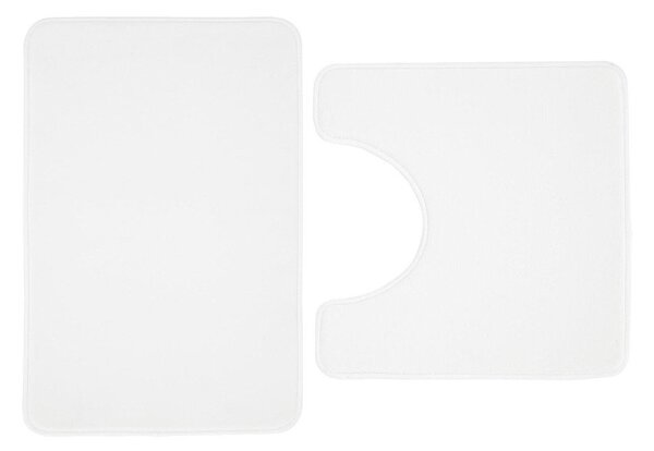 Bílé WC koupelnové předložky z paměťové pěny v sadě 2 ks 50x80 cm Anti-Bacterial – Catherine Lansfield