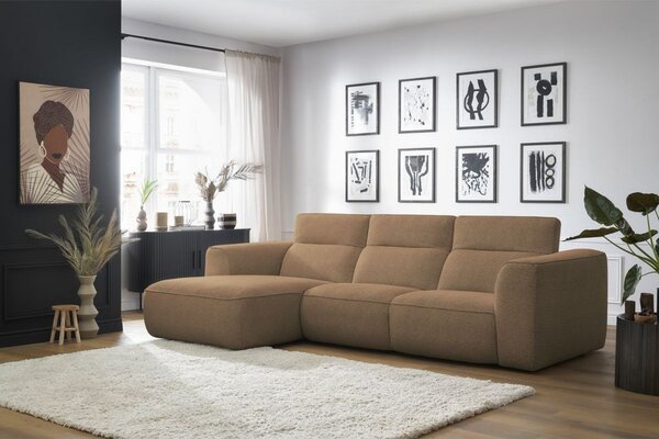 -25 % Dny MOMENTI– Bobochic Paris Oranžovohnědá rohová pohovka William 298 cm, levá