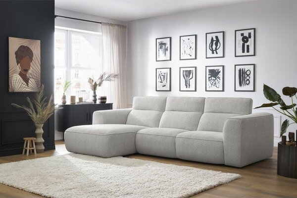 -25 % Dny MOMENTI– Bobochic Paris Bílá rohová pohovka William 298 cm, levá