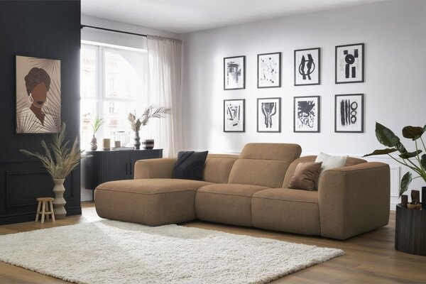 -25 % Dny MOMENTI– Bobochic Paris Oranžovohnědá rohová pohovka William 298 cm, levá