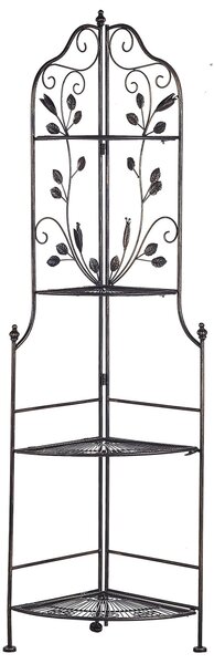 Rohový regál SIDERNO Kov 158 cm 35 cm Černá