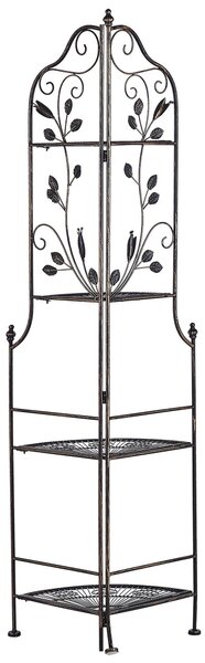 Rohový regál SIDERNO Kov 158 cm 35 cm Černá