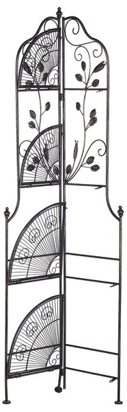 Rohový regál SIDERNO Kov 158 cm 35 cm Černá