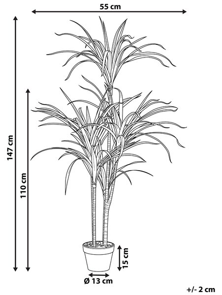 Umělá rostlina DRACAENA ANITA 147 cm Zelená